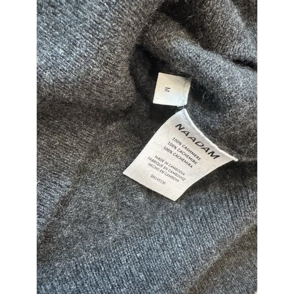 Naadam Dark Gray Cashmere Sweater Crewneck Women’s Medium - Picture 7 of 8